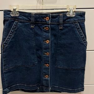 Button front denim mini skirt from j crew size 2